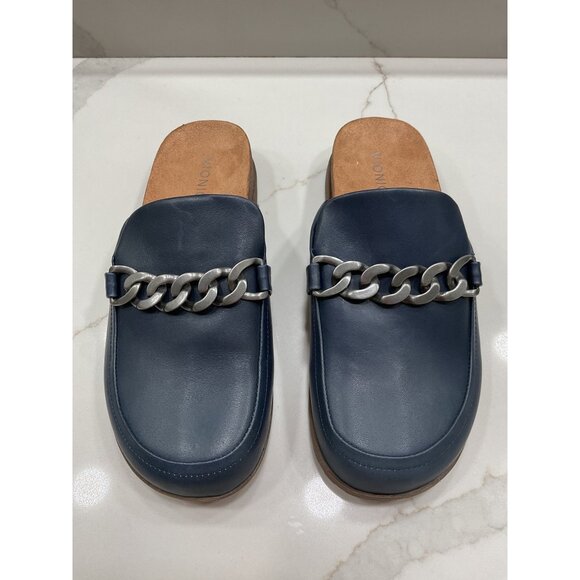 Vionic Shoes - New Vionic Georgie Shoe Navy Napa Leather Mule Womens 10 Loafer Arch Support